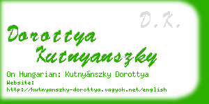 dorottya kutnyanszky business card